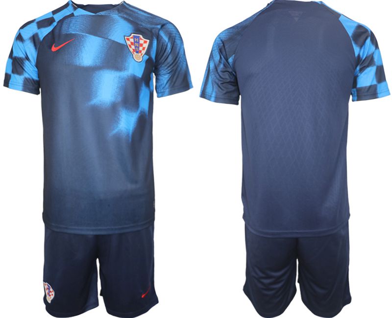 Men 2022 World Cup National Team Croatia away blue blank Soccer Jerseys->croatia jersey->Soccer Country Jersey